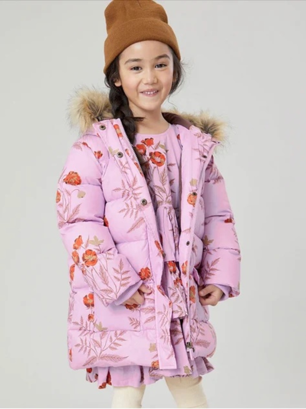 Pink Chicken Girls Floral Puffer Jacket